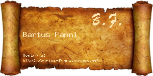 Bartus Fanni névjegykártya